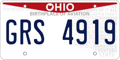 OH license plate GRS4919