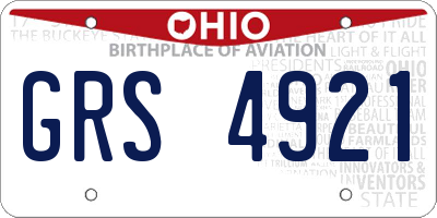 OH license plate GRS4921