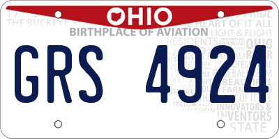 OH license plate GRS4924