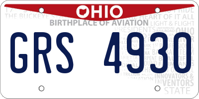 OH license plate GRS4930