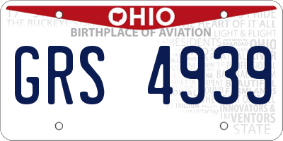 OH license plate GRS4939