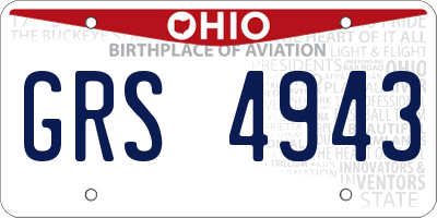 OH license plate GRS4943