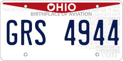 OH license plate GRS4944