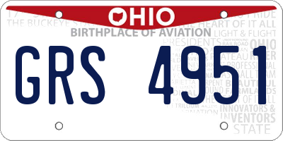 OH license plate GRS4951