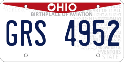 OH license plate GRS4952
