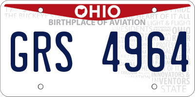 OH license plate GRS4964