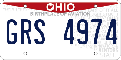 OH license plate GRS4974