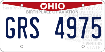 OH license plate GRS4975