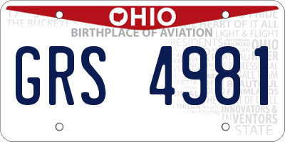 OH license plate GRS4981