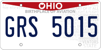 OH license plate GRS5015