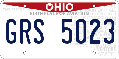 OH license plate GRS5023