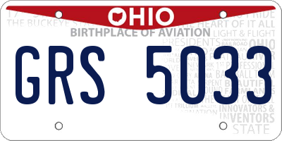 OH license plate GRS5033