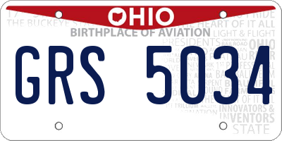 OH license plate GRS5034