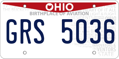 OH license plate GRS5036
