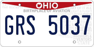 OH license plate GRS5037