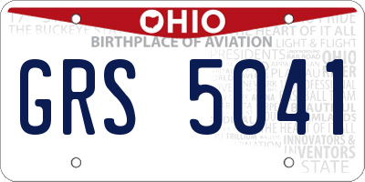 OH license plate GRS5041