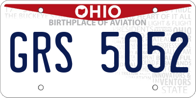 OH license plate GRS5052