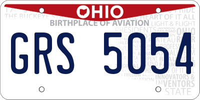 OH license plate GRS5054