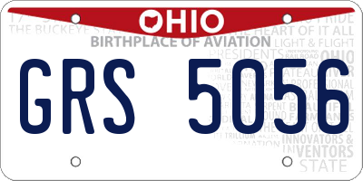 OH license plate GRS5056