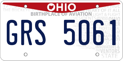 OH license plate GRS5061