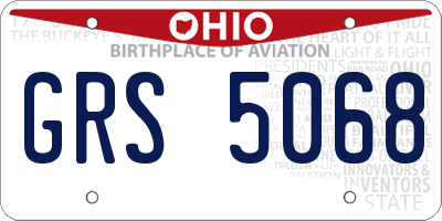 OH license plate GRS5068