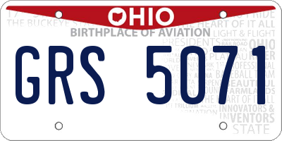 OH license plate GRS5071