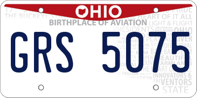 OH license plate GRS5075