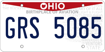 OH license plate GRS5085
