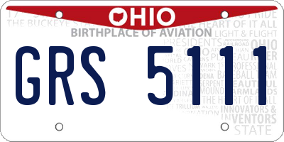 OH license plate GRS5111