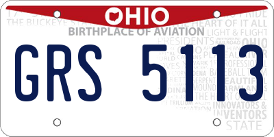 OH license plate GRS5113