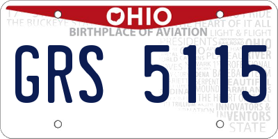 OH license plate GRS5115