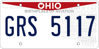OH license plate GRS5117