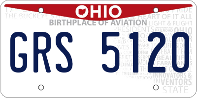OH license plate GRS5120