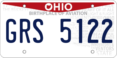 OH license plate GRS5122