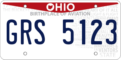 OH license plate GRS5123