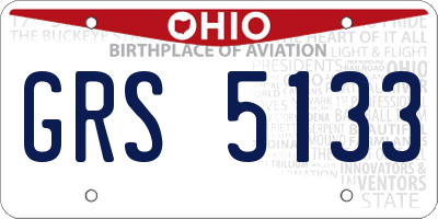OH license plate GRS5133