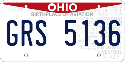 OH license plate GRS5136
