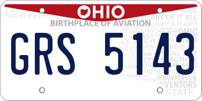 OH license plate GRS5143