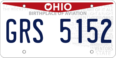 OH license plate GRS5152