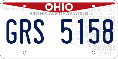 OH license plate GRS5158
