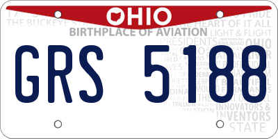OH license plate GRS5188