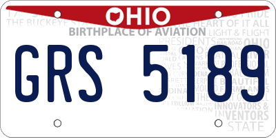 OH license plate GRS5189