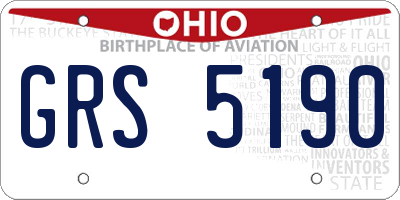 OH license plate GRS5190
