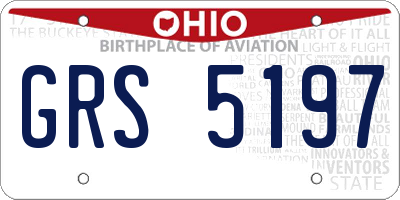 OH license plate GRS5197