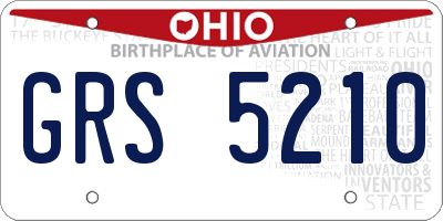 OH license plate GRS5210