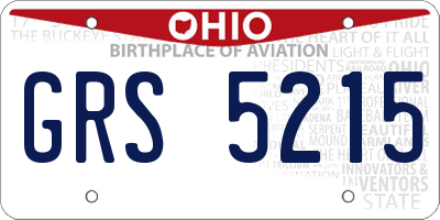 OH license plate GRS5215