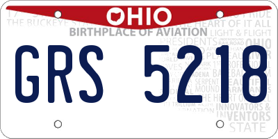 OH license plate GRS5218