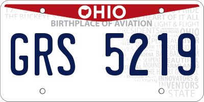 OH license plate GRS5219