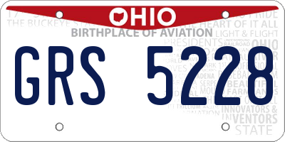 OH license plate GRS5228
