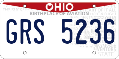 OH license plate GRS5236